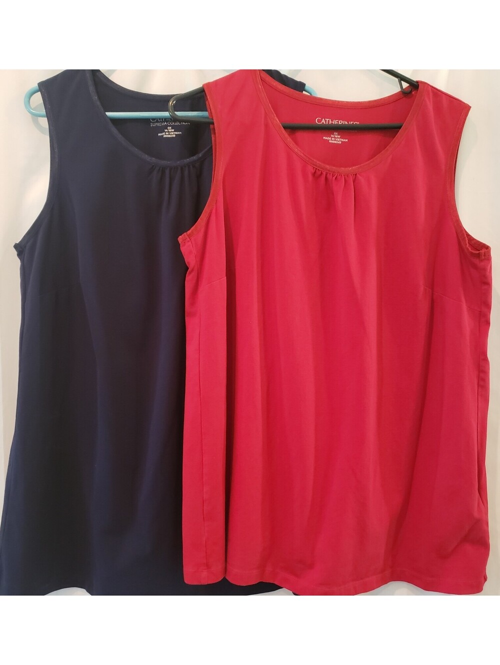 Catherines Suprema Collection Womens 0X 14/16W Shell Tops Lot of 2 Sleeveless